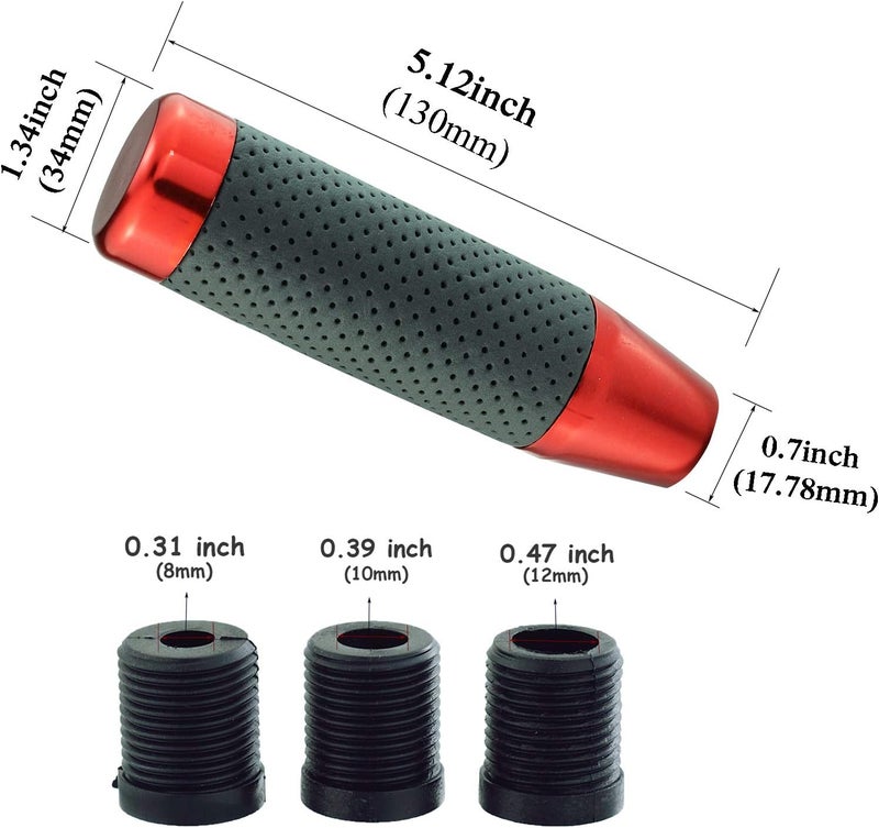 Abfer Weighted Shift Knob Leather Car Gear Stick Shifter Handle Adapter Short Shifting Lever Knobs for Most Vehicle Trucks, Red - Image 1